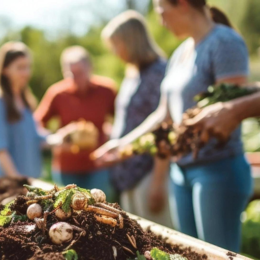 Group of people harvest vegetables from garden soil on a sunny day outdoors.
