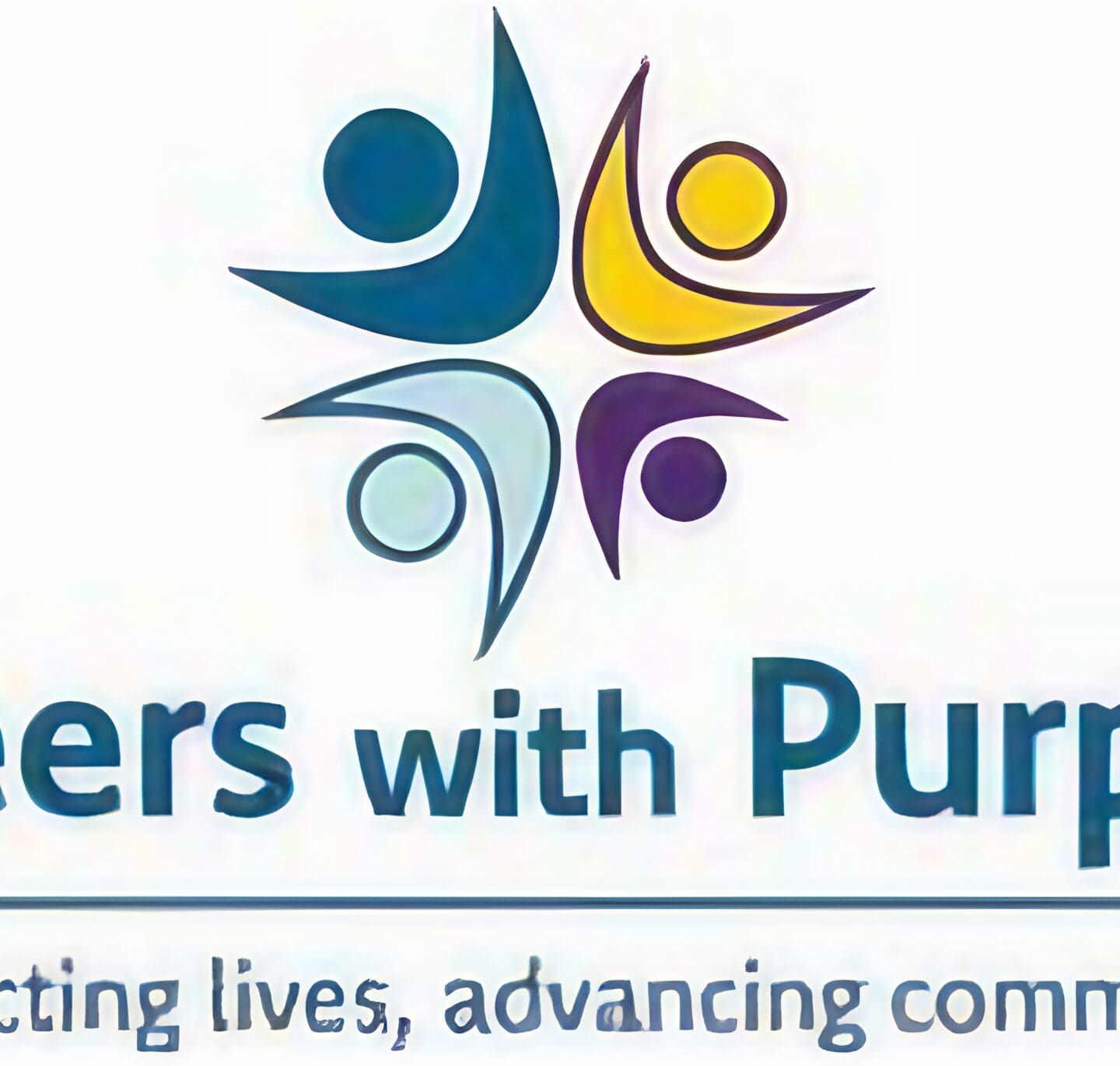 Logo with four abstract human figures in blue, teal, yellow, and purple forming a star shape. Below, text reads: Careers with Purpose and Connecting lives, advancing community—celebrating lived experience on your rewarding career path.